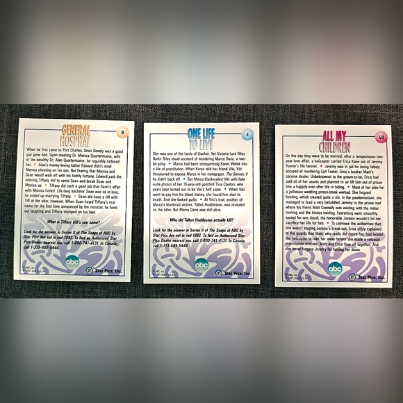 1991 Star Pics Soap Opera Cards (40ea) - Picture 2 of 3